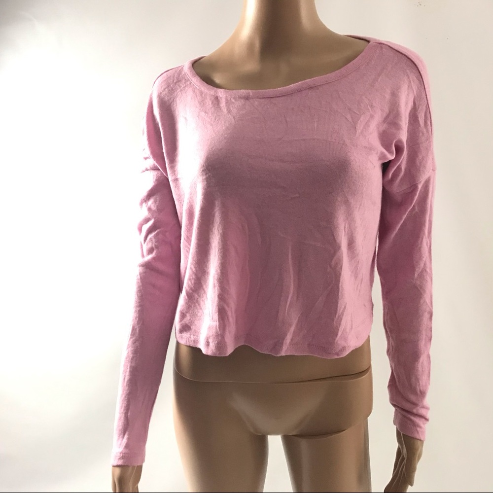 Garage Women’s Juniors Cropped Sweater Size S Pink